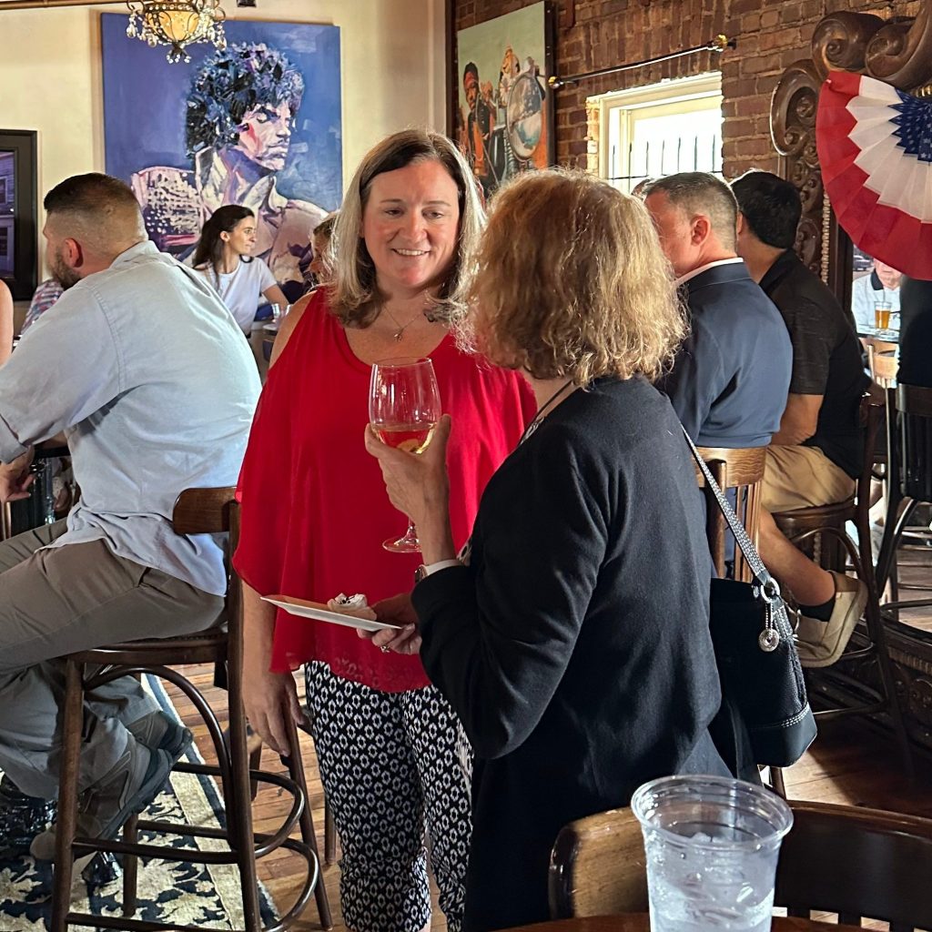 Kasie talks with voters at the Republican Coalition meeting in Charleston